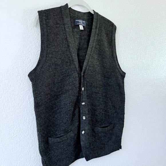 Johnstown LTD Men’s 100% Wool Gray Sweater Vest Size L Grandpa core - Picture 5 of 9